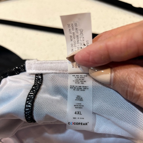 Cocopear Black One Piece Swimsuit 4XL with shorts - Picture 9 of 14